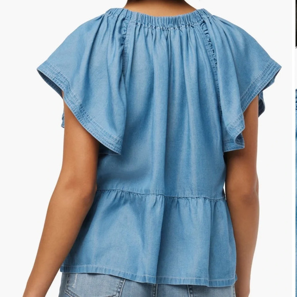 Joe’s jeans, flutter sleeve chambray blouse Nwt - Picture 4 of 7